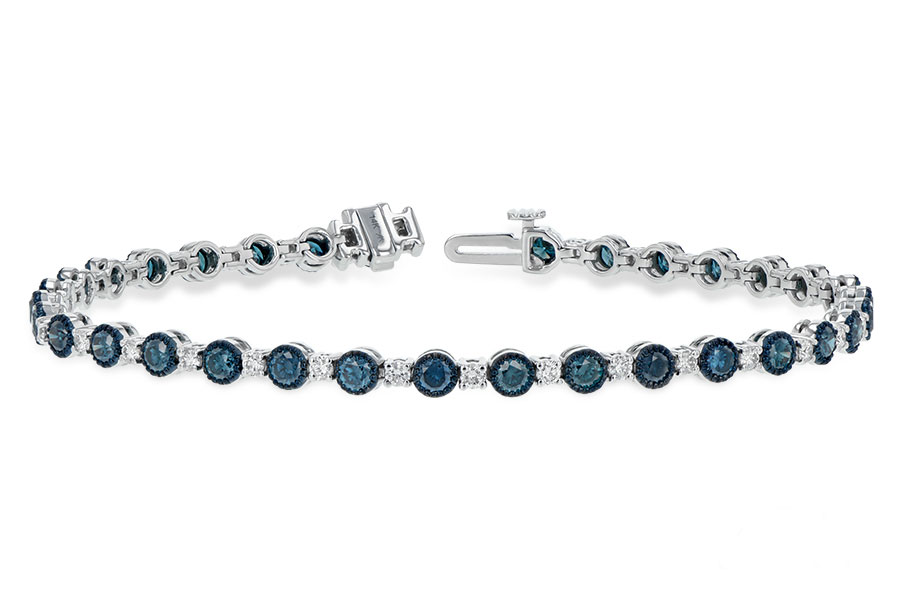 K197-81730: BRACELET 2.35 BLUE DIA 3.17 TW