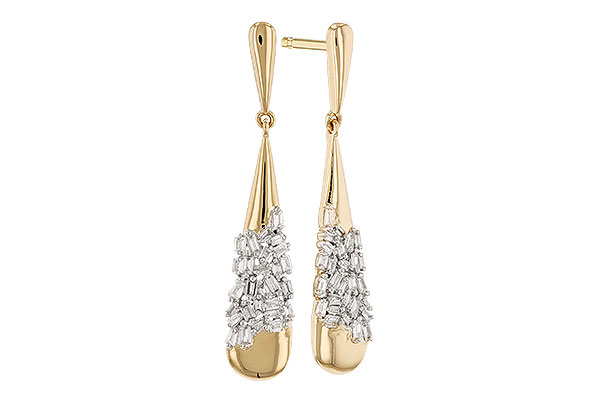 K283-23575: EARRINGS .20 TW BAGUETTE DIAS