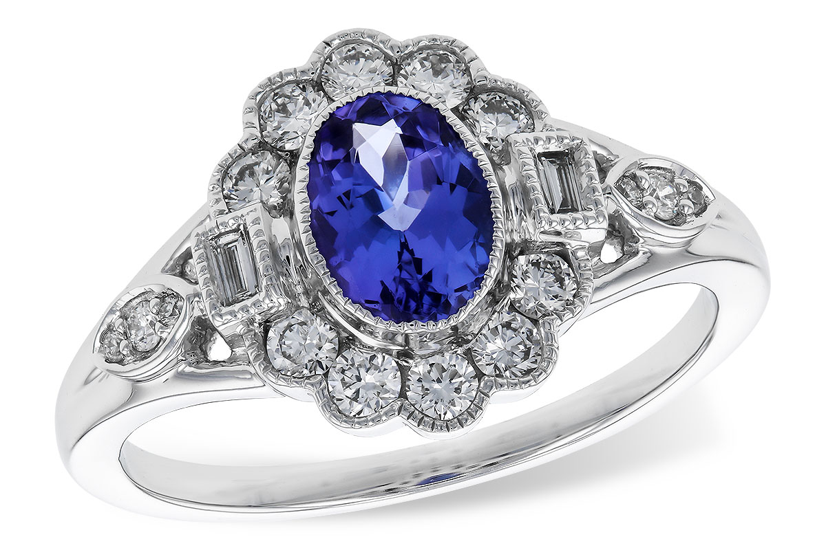 K284-10875: LDS RG .80 TANZANITE 1.20 TGW (7x5MM OV)