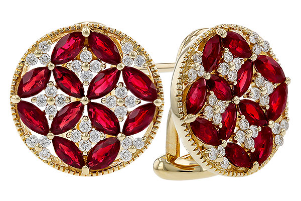 K284-10902: EARRINGS 2.07 TW RUBY 2.37 TGW