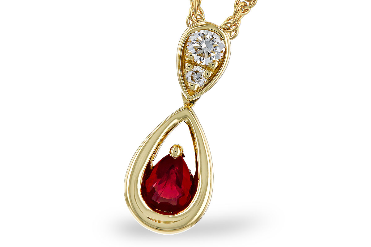 K284-12675: NECKLACE .20 RUBY .26 TGW (4x3 RUBY)