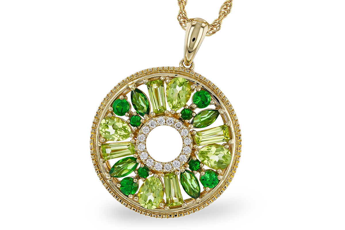 K284-13584: NECKLACE 1.47 SEMI-PREC (PER & GR.GT) 1.52 TGW