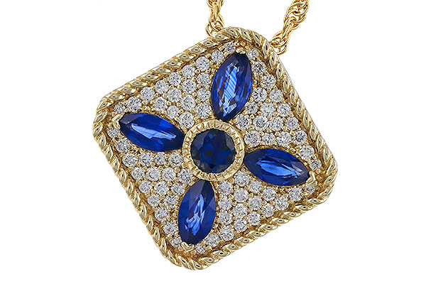 K284-14466: NECKLACE .89 TW SAPPHIRE 1.20 TGW