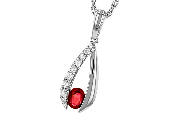 K284-14539: NECKLACE .34 RUBY .50 TGW (5x4 RUBY)