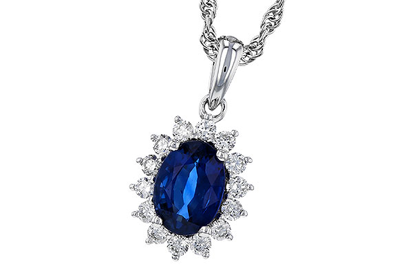 K284-17266: NECKLACE .85 SAPPHIRE 1.07 TGW (7x5MM SAPP)
