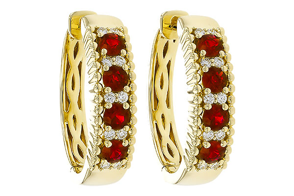 K284-18157: EARRINGS .54 TW RUBY .66 TGW