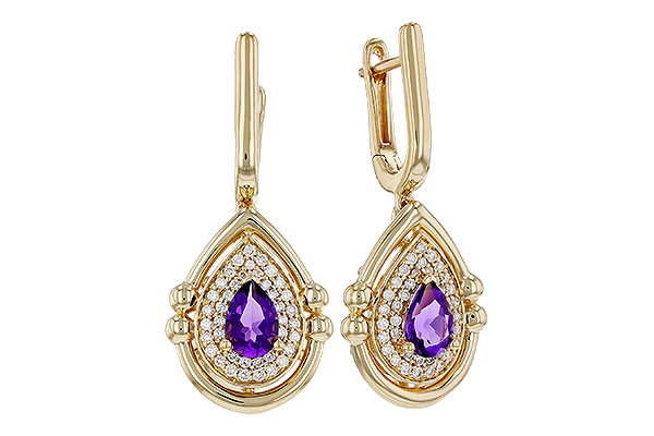 K285-00866: EARRINGS .63 TW AMETHYST .90 TGW (6x4MM AMY)