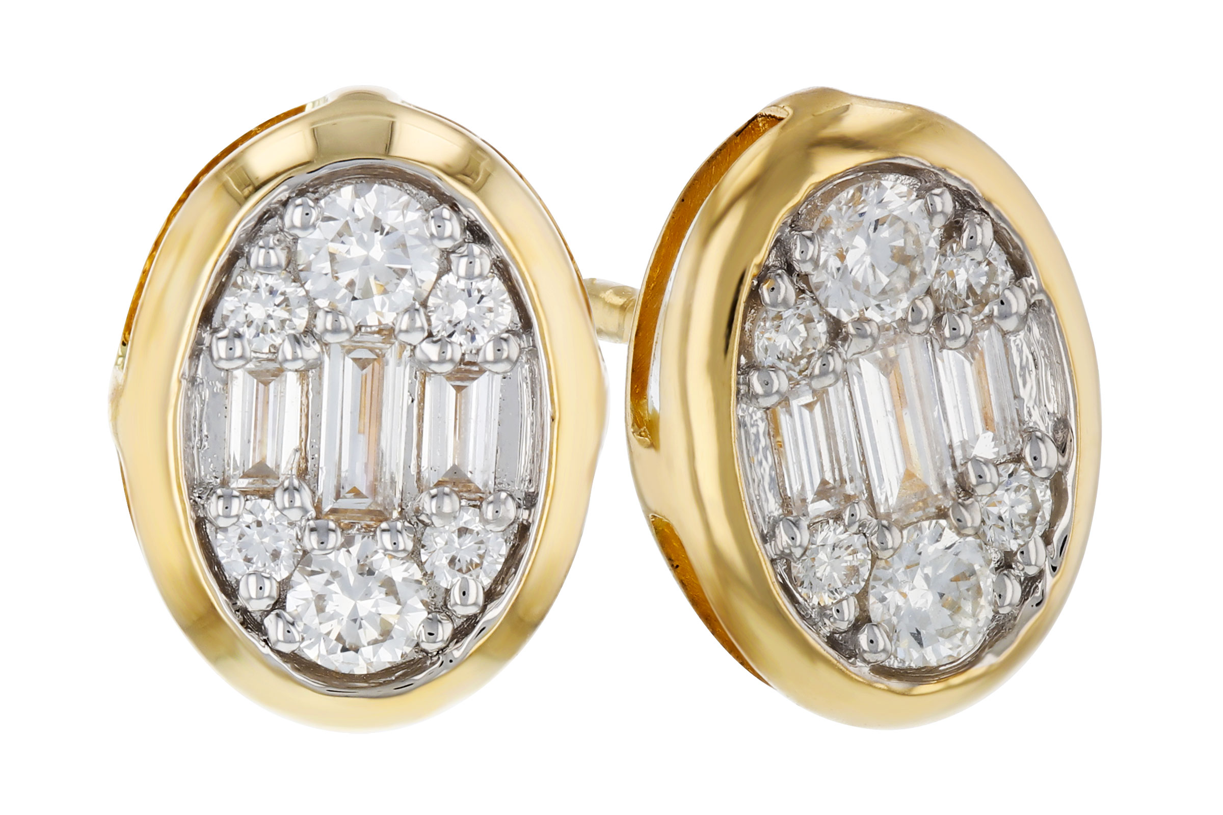 K285-02702: EARRINGS .08 TW BAGUETTE .24 TW