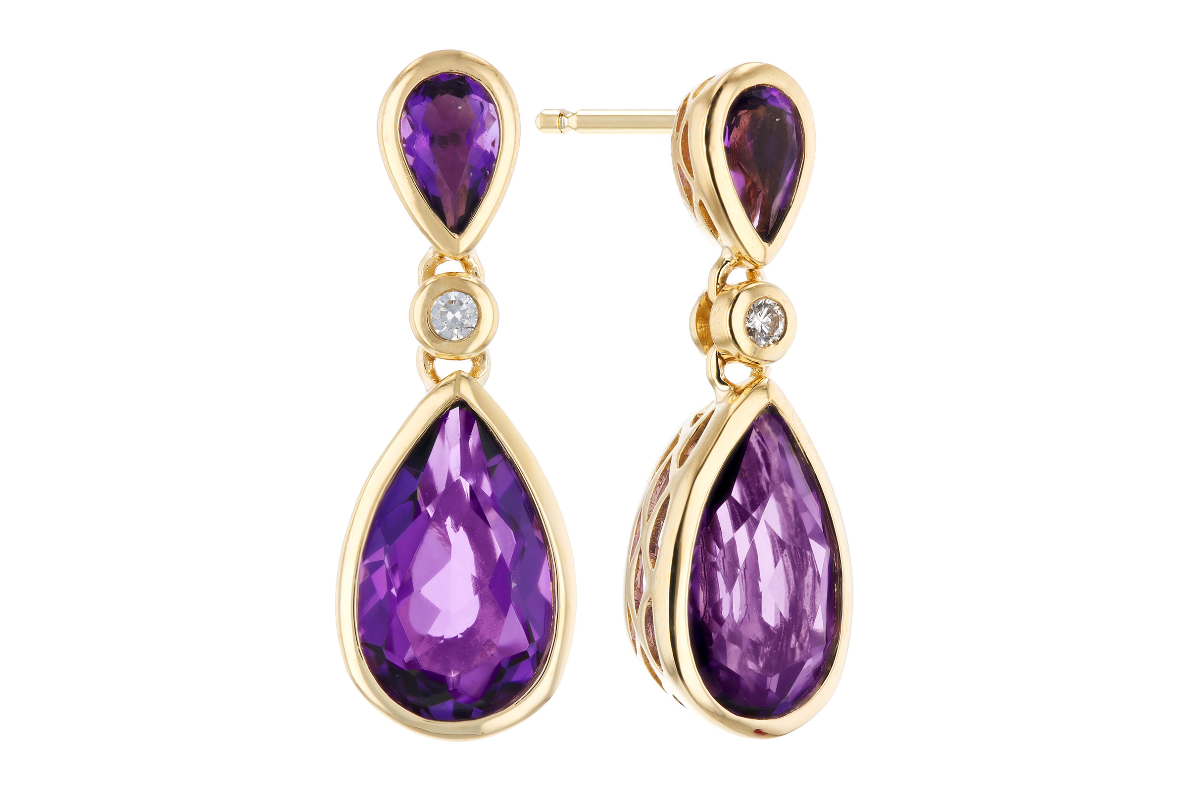 K285-03548: EARRINGS 2.80 TW AMETHYST 2.84 TGW