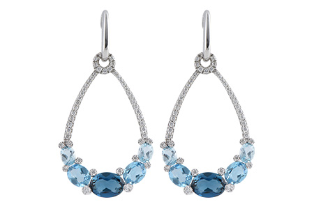L197-76311: EARR 3.75 BLUE TOPAZ 4.17 TGW