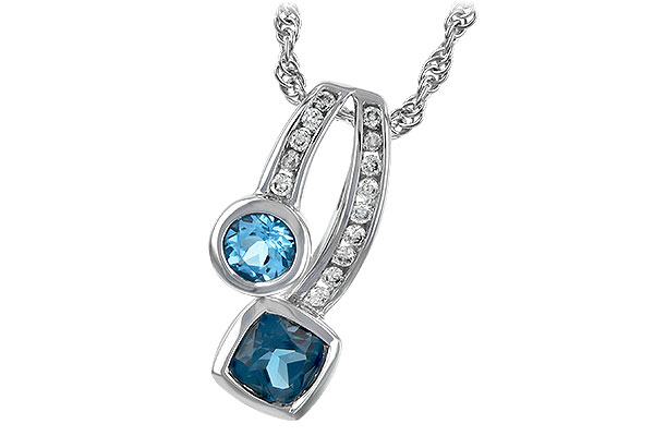 L198-72711: NECKLACE .91 TW BLUE TOPAZ 1.04 TGW