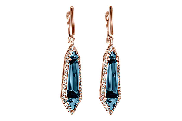 L199-58102: EARR 5.25 LONDON BLUE TOPAZ 5.67 TGW