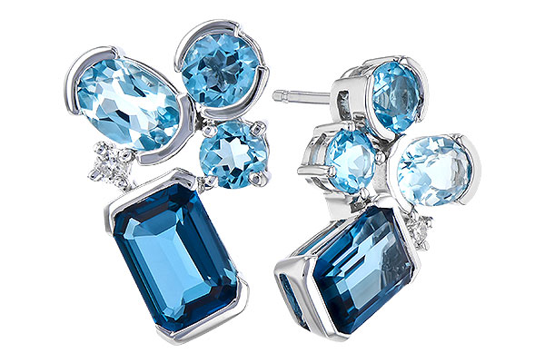 L282-34511: EARR 4.15 BLUE TOPAZ TW 4.19 TGW