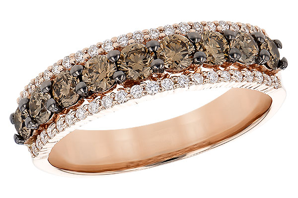 L282-35439: LDS WED RG .80 TW BROWN DIAS 1.00 TW