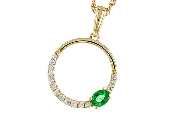 L284-12657: NECKLACE .19 EMERALD .34 TGW