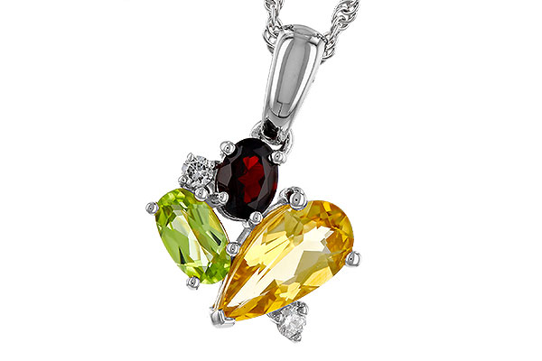 L284-12666: NECKLACE .79 SEMI PREC (CIT,PER,GAR) .82 TGW