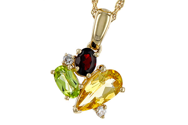 L284-12666: NECKLACE .79 SEMI PREC (CIT,PER,GAR) .82 TGW