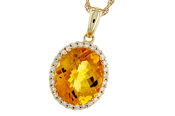L284-12693: NECKLACE 3.85 CITRINE 4.07 TGW (12x10MM OV)