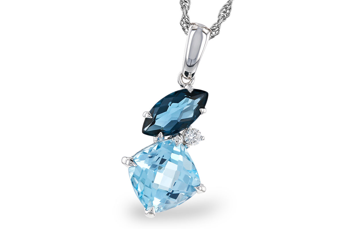 L284-13548: NECKLACE 2.37 TW BLUE TOPAZ 2.40 TGW
