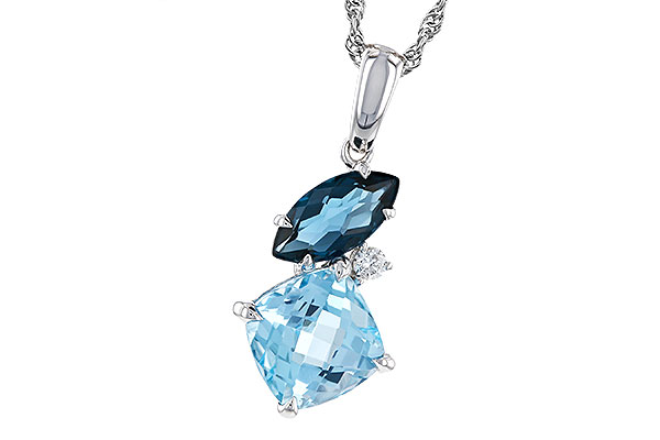 L284-13548: NECKLACE 2.37 TW BLUE TOPAZ 2.40 TGW