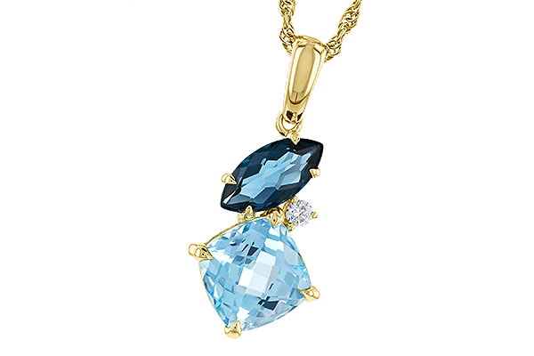 L284-13548: NECKLACE 2.37 TW BLUE TOPAZ 2.40 TGW