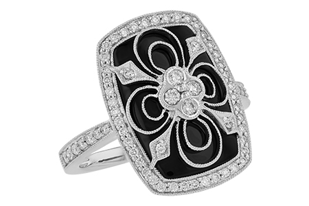 M009-59957: LDS ONYX & DIA RG .44 TW