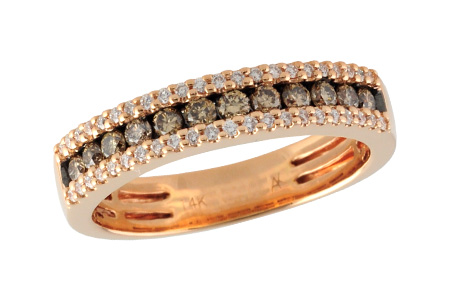 M196-85384: LDS WED RG .33 BROWN DIAS .49 TW