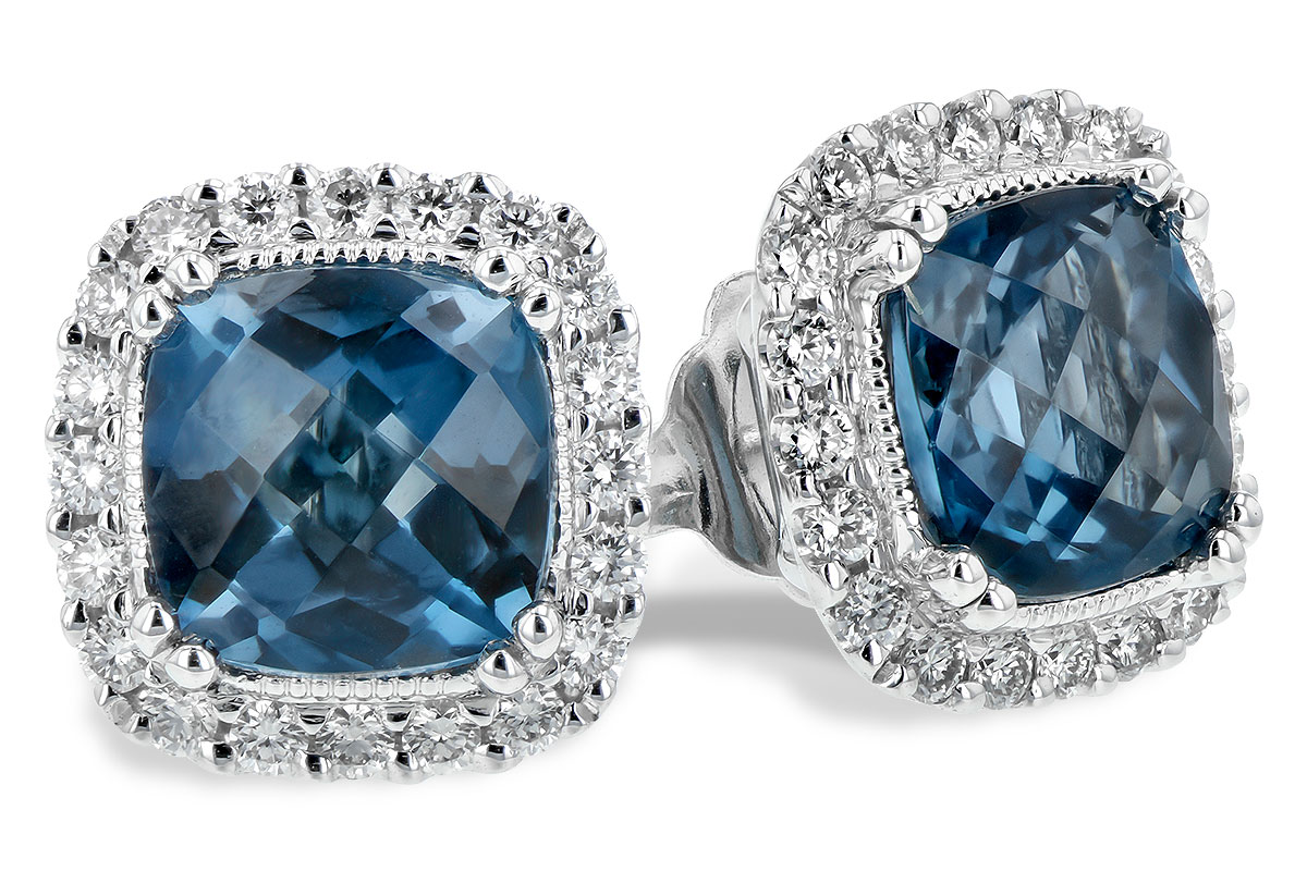 M198-65384: EARR 2.14 LONDON BLUE TOPAZ 2.40 TGW (6MM LBT)