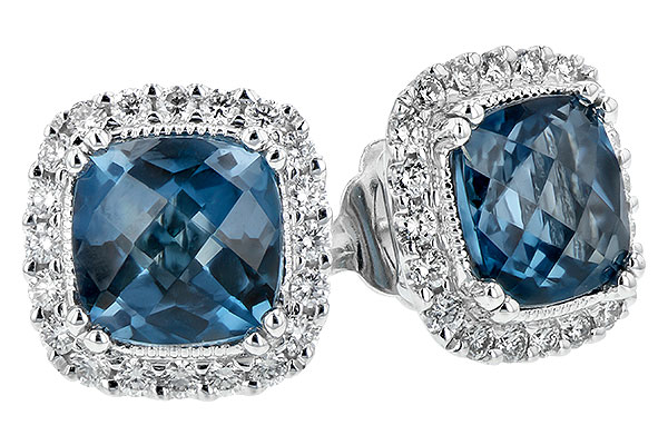 M198-65384: EARR 2.14 LONDON BLUE TOPAZ 2.40 TGW (6MM LBT)