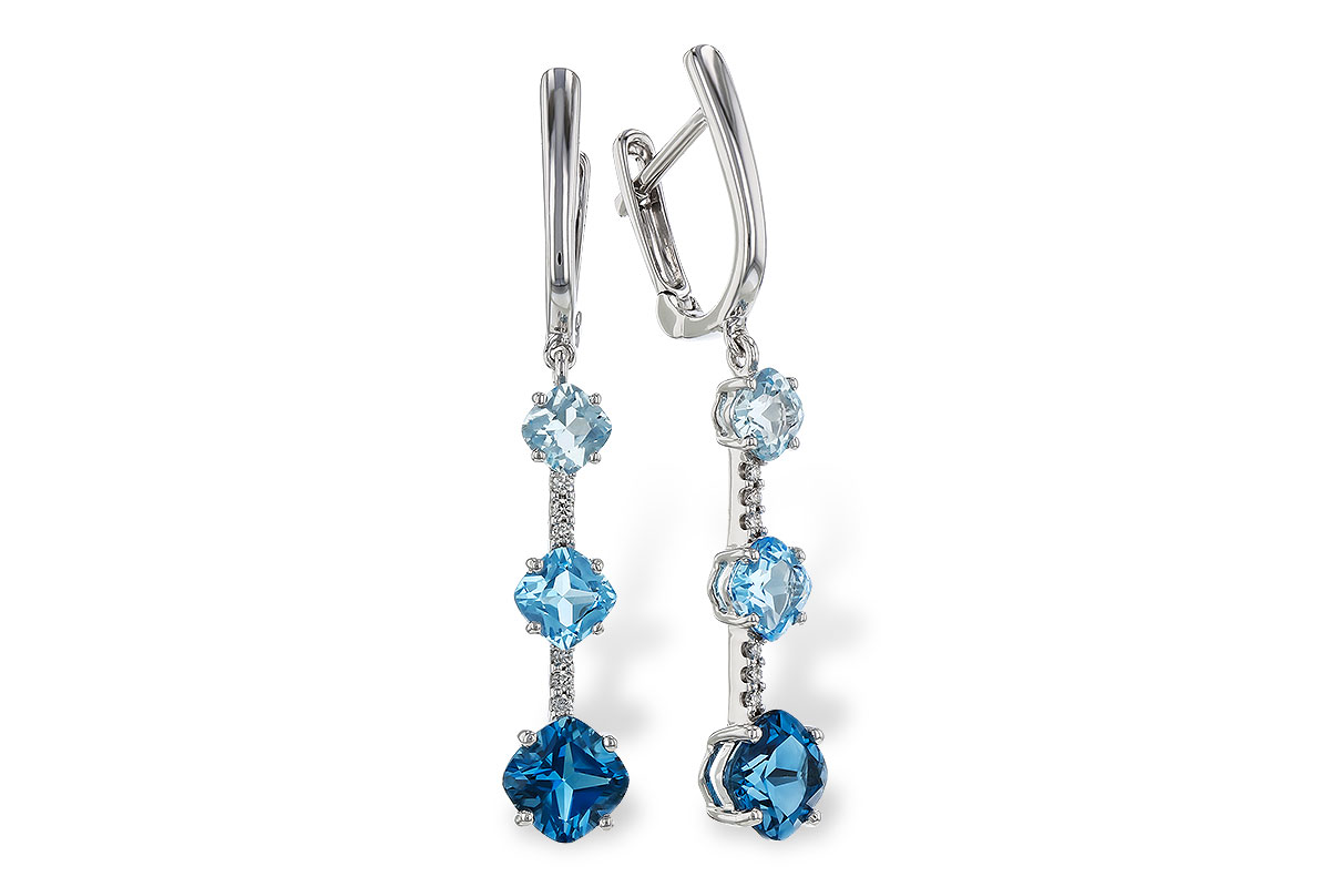 M284-10884: EARRINGS 2.41 TW BLUE TOPAZ 2.45 TGW