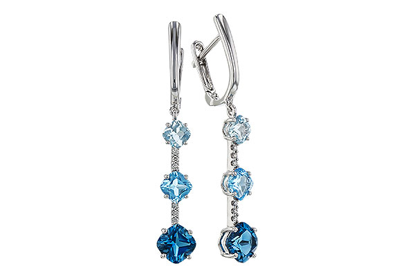 M284-10884: EARRINGS 2.41 TW BLUE TOPAZ 2.45 TGW