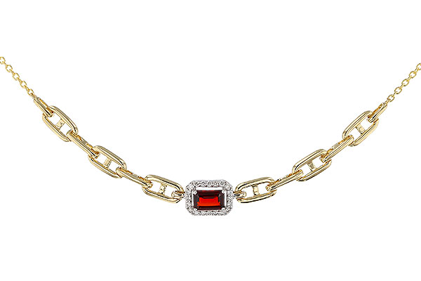 M284-11757: NECK .63 GARNET .75 TGW (6x4MM E.C. GAR / 18")