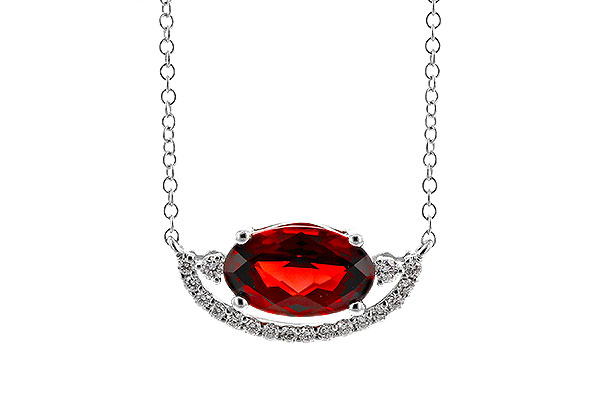 M284-11784: NECKLACE 1.94 GARNET 2.08 TGW (10x6MM GAR / 18")