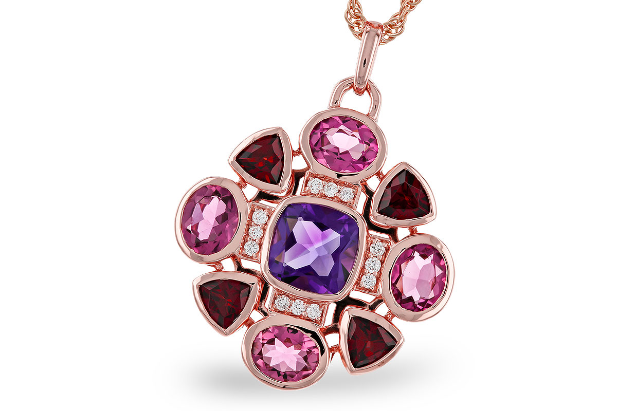 M284-12639: NECKLACE 2.76 SEMI-PREC (AM,GT,PT) 2.82 TGW