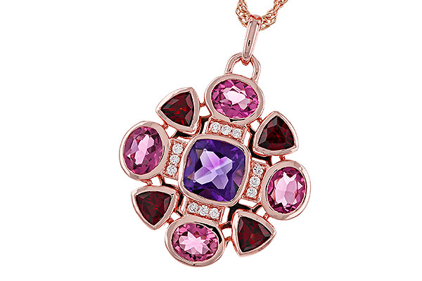 M284-12639: NECKLACE 2.76 SEMI-PREC (AM,GT,PT) 2.82 TGW