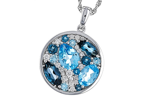 M284-13575: NECKLACE 2.31 TW BLUE TOPAZ 2.48 TGW