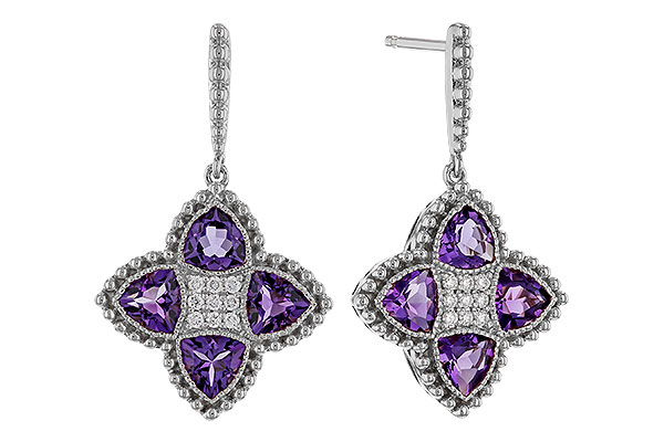 M284-14457: EARRINGS 1.41 AMETHYST 1.50 TGW