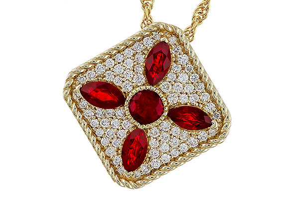 M284-14466: NECKLACE .81 TW RUBY 1.12 TGW