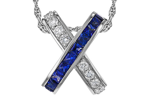 M284-18120: NECKLACE .60 TW SAPPHIRE .77 TGW