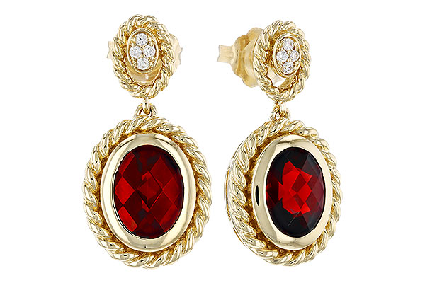 M285-00857: EARRINGS 2.85 GARNET 2.89 TGW (8x6MM GAR)